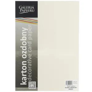 Papier ozdobny (wizytówkowy) A4 gładki kremowy kremowy 200g Galeria Papieru (202830)