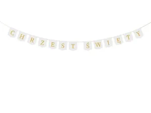 Baner Chrzest Święty, 2 m, biały Partydeco (GRL107-008)