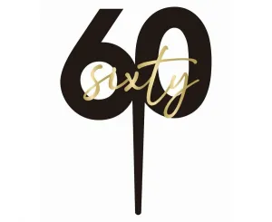 Dekoracja na tort Topper na tort 60. urodziny „sixty” Godan (PF-TO60)