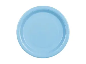 Talerz jednorazowy jasny niebieski papier śr. 230mm 6 szt Partydeco (TPP102-001J)