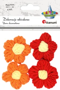 Ozdoba materiałowa Craft-Fun Series kwiaty z włóczki Titanum (24BR0201-O&R)