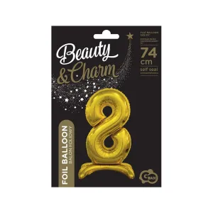 Balon gumowy Beauty&Charm cyfra stojąca złota złota 750mm 30cal Godan (BC-ASZ8)
