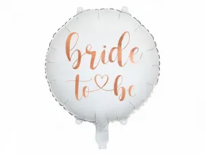 Balon foliowy Partydeco Bride to be 45cm, biały 18cal (FB139)