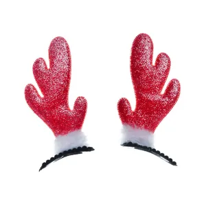 Spinka Brokatowe rogi renifera (2 szt.) czerwone Arpex (SM5526CZE-7956)