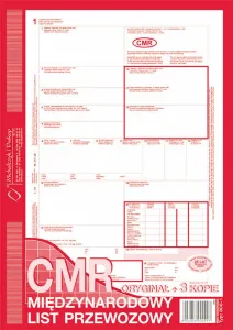 Druk offsetowy A4 CMR Międzynarodowy list przewozowy 80k. Michalczyk i Prokop (800-1)