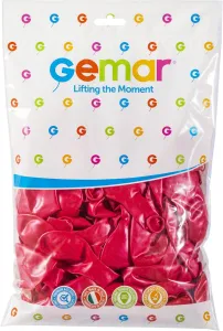 Balon gumowy metalizowany 100 szt czerwony 12cal (GM110/CZ/32)