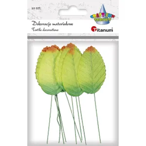 Ozdoba materiałowa Titanum Craft-Fun Series Liście na druciku zielono-brązowe (SY-009)