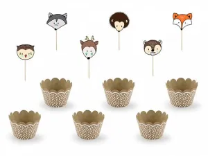 Zestaw party Partydeco Zestaw do muffinek Woodland (ZFM1)