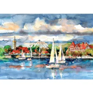 Kalendarz ścienny miasta w awkareli rodzinny 2026 280mm x 400mm Lucrum (WL05)