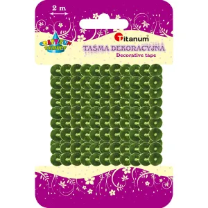 Taśma ozdobna Craft-Fun Series z cekinami 6x2 [mm x m] zielona Titanum (363640)