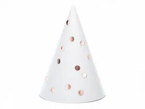 Czapka party Partydeco Kropki, biały, 16cm 1 op. / 6 szt. - biała (CPP23-008)