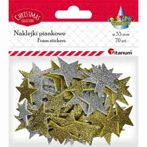 Naklejka (nalepka) Titanum Craft-Fun Series piankowe brokatowe gwiazdki (5696)