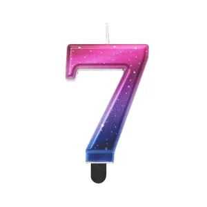 Świeczka urodzinowa cyferka 7, Night Sky, metaliczna, 8 cm Godan (SF-NSM7)