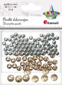 Perełki Craft-Fun Series srebrne, miedziane, kość słoniowa mix Titanum (5047)