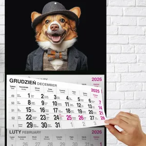 Kalendarz ścienny PIES 310mm x 790mm Press