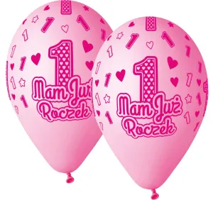 Balon foliowy Mam już roczek 13 cali, 5 szt. Godan (GS120/MJRR)