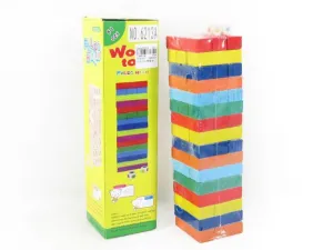 Układanka Bigtoys wieża jenga kolorowa drewniana (BGR1833)