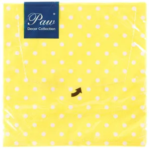 Serwetki Paw Lunch - żółty 330mm x 330mm (SDL066017)