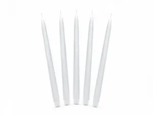 Świeca Partydeco Stożkowa matowy biały 1op/10szt - biały 240mm (SKMET-008)