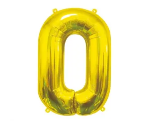 Balon foliowy Cyfra 0, złota, 85 cm 85cal Godan (BC-HZL0)