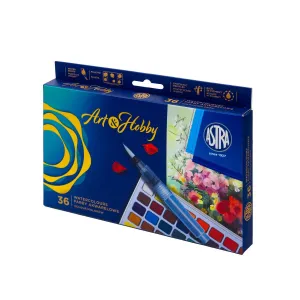 Farby akwarelowe z pedzęlkiem i paletką 36 kolor. Astra (602124006)