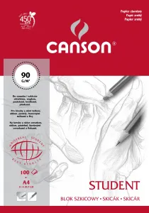 Blok rysunkowy Canson Student A4 biały 90g 100k 210mm x 297mm (100554858)