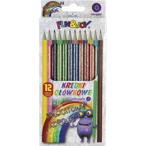 Kredki ołówkowe BROKATOWE okrągłe 12 kol. 12 kol. Fun&Joy