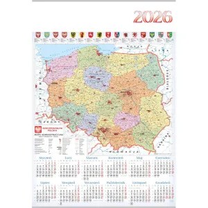 Kalendarz ścienny MAPA plakatowy 607mm x 880mm Lucrum (PL15)