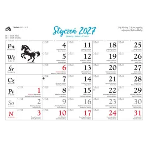 Kalendarz ścienny KONIE W PLENERZE 13-planszowe 320mm x 470mm Lucrum (RW10)