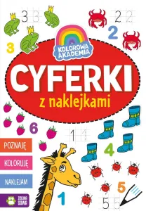 Książeczka edukacyjna Kolorowa Akademia. Cyferki z naklejkami Zielona Sowa