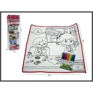 Zestaw kreatywny dla dzieci Hipo Mata 50x50cm zmywalna do kolorowania lekarz (H13027)