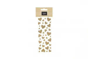 Naklejka (nalepka) błyszczące serduszka, złote Argo (254054)