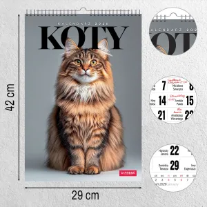Kalendarz ścienny 16  stron wieloplanszowy A3 Press (KOTY)