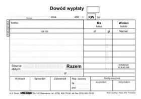 Druk samokopiujący A6 KW dowód wypłaty 100k. Stolgraf (K2)