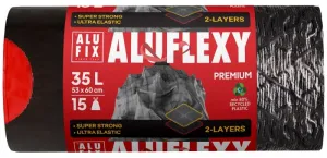 Worki na śmieci aluflexy kolor: stalowy 35L 15 szt Alufix (BS-AX-657890)