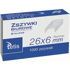 Zszywki 26/6 1000 szt Tetis (GZ101-C)
