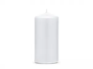 Świeca Partydeco klubowa matowa w kolorze białym, wysokość 12 centymetrów średnica 6 centymetrów - biała 120mm (SKKMAT-008-OP)