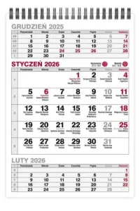 Kalendarz biurkowy Trójdzielny pionowy 145mm x 210mm Pan Kalendarzyk (KBA5-TR)