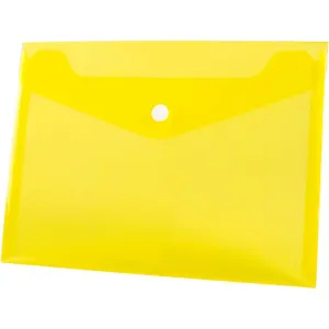 Teczka plastikowa na guzik Tetis koperta pp A5 kolor: żółty 140 mic. 165mm x 225mm (BT610-Y)