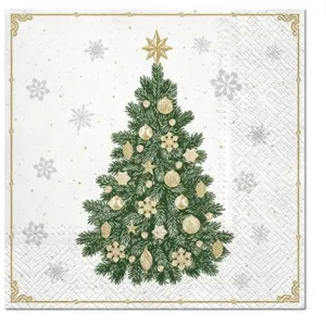 Serwetki Paw Lunch frosty tree - biała 330mm x 330mm (SDL011400)