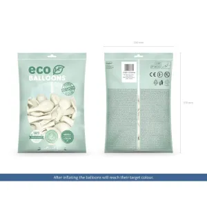 Balon gumowy Metalizowane Eco Balloons biały 260mm Partydeco (ECO26M-008)