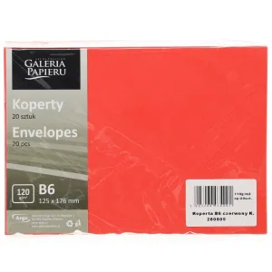 Koperta Galeria Papieru WIATR B6 - czerwona 125mm x 176mm (280805)