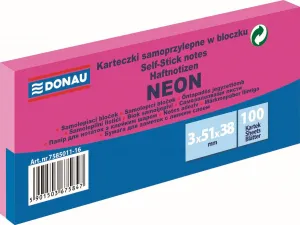 Notes samoprzylepny Donau Neon różowy 300k 51mm x 38mm (7585011-16)