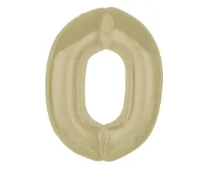 Balon foliowy Smart cyfra 0, matowa latte, 92 cm Godan (CH-S9L0)