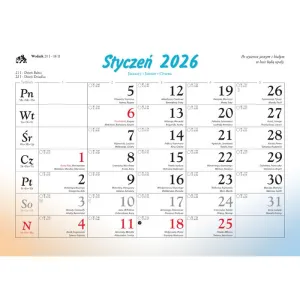 Kalendarz ścienny LEŚNI PRZYJACIELE rodzinny 2026 280mm x 400mm Lucrum (WL07)