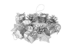 Ozdoba świąteczna Komplet ozdób choinkowych (16 szt.) srebrnych Arpex (BN6363SRE-1851)