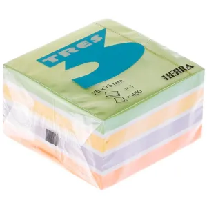 Kostka papierowa Tres - mix kolorów 75mm x 75mm (KOSE75/ZIEL)