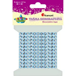 Taśma ozdobna Titanum Craft-Fun Series z kryształami niebieska 4mm 1,5m (0,4x150cm)