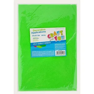 Ozdoba filcowa 20x30x5szt zielona 40/80 Craft with Fun (439308)