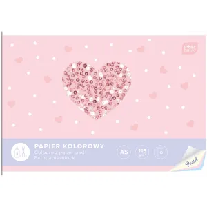 Zeszyt papierów kolorowych PASTEL A5 115g 10k Interdruk